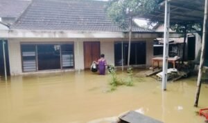 Foto : Kondisi banjir di Desa Glonggong, Kecamatan Jakenan. (Sumber. Mitrapost.com/ Ilham)
