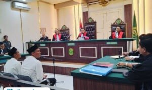 Foto : Sidang pembacaan Eksepsi di Ruang Cakra Pengadilan Negeri Kelas IA Pati. (Sumber. Mitrapost.com/ Ilham) Teguh Istiyanto