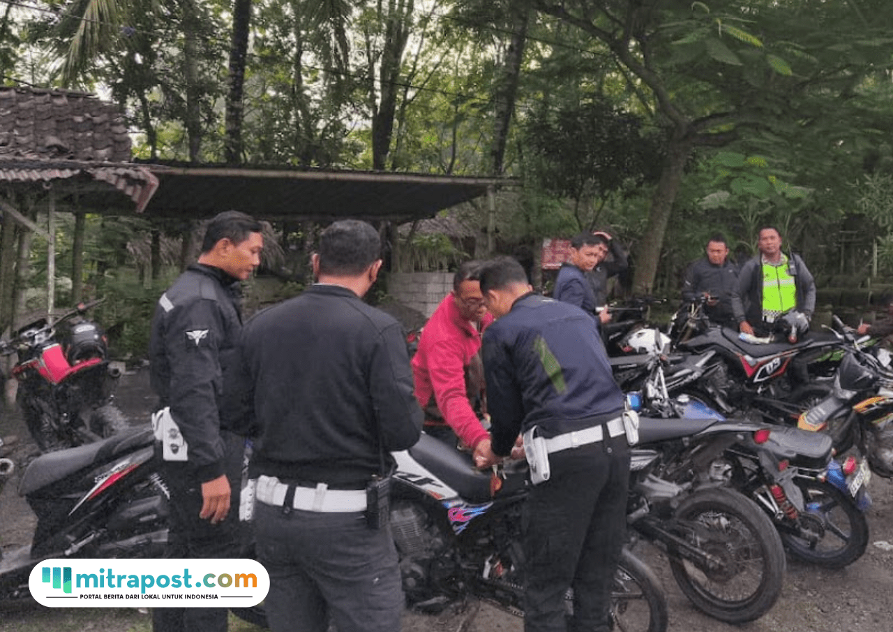Satlantas Polres Klaten Tertibkan 27 Motor dengan Knalpot Brong yang Konvoi di Rowo Jombor
