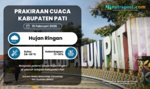 Prakiraan Cuaca Kabupaten Pati Akhir Pekan Diselimuti Hujan Ringan Secara Menyeluruh