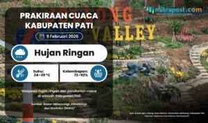 Cuaca Kabupaten Pati Berpotensi Hujan Ringan Esok Hari