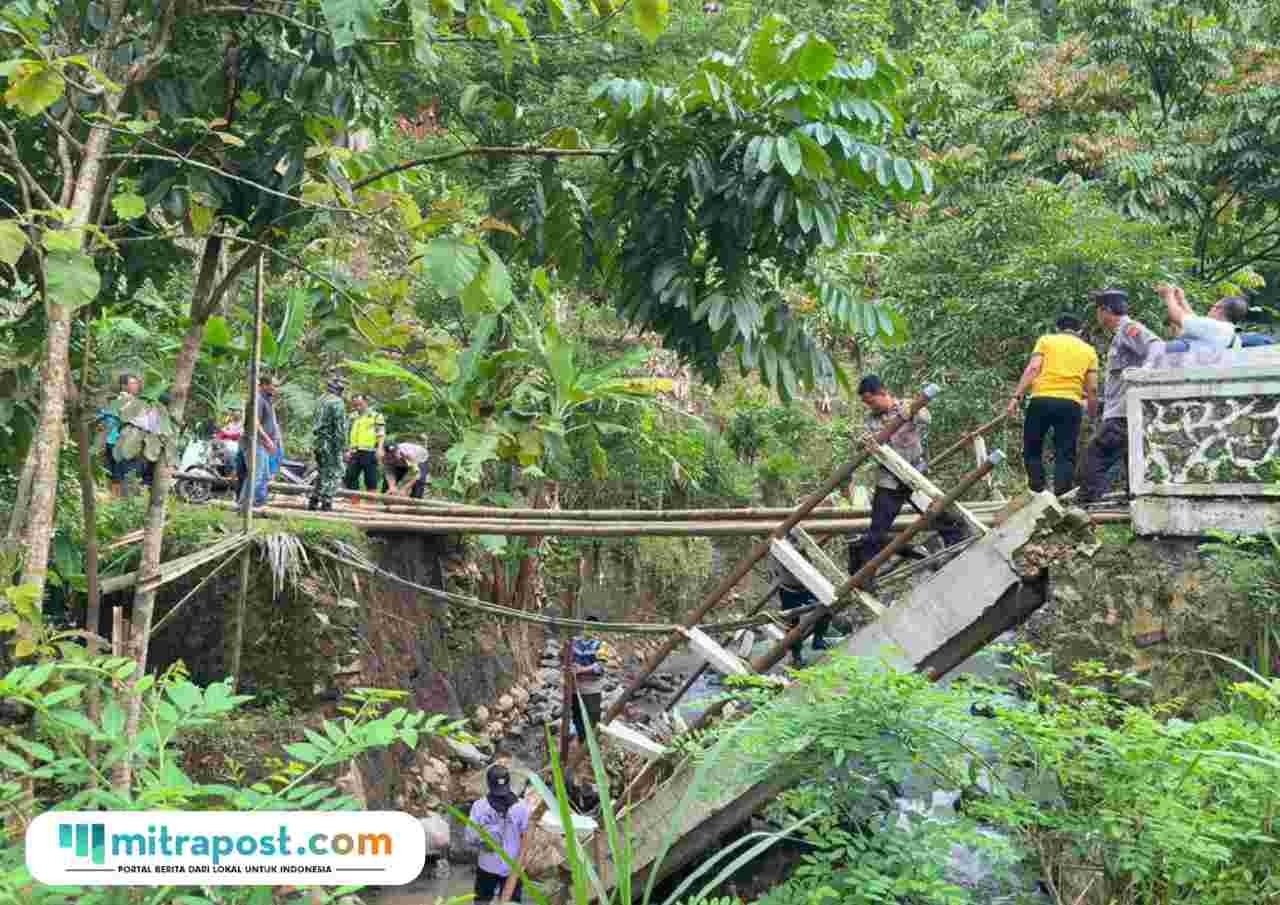 Kondisi jembatan tlogowungu yang roboh/Polresta Pati