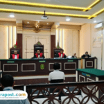 sidang-penghalangan-kerja-jurnalis Foto : Sidang terhadap penghalang kerja Jurnalis di Kabupaten Pati. (Sumber. Mitrapost.com/ Ilham)