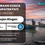 Prakiraan Cuaca Pati 5 Maret 2026: Hujan Ringan Secara Menyeluruh