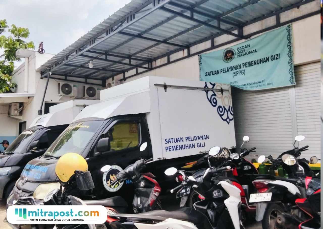 Foto : Suasana Dapur Satuan Pelayanan Pemenuhan Gizi (SPPG) Tlogowungu 01, Kabupaten Pati ditutup sementara, Senin (02/03/2026). (Sumber. Mitrapost.com/ Ilham) Dapur SPPG Tlogowungu 1