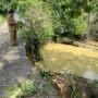 Foto : Tanggul Jembatan Desa Lumbungmas Kecamatan Pucakwangi Pati ambrol. (Sumber. Mitrapost.com/ Ilham)