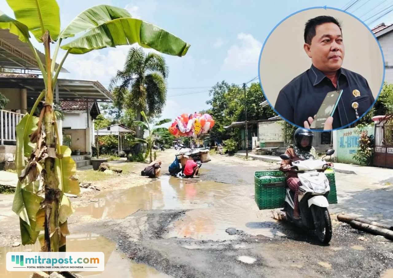 Foto : Kondisi Jalan Rusak di Desa Kayen Kecamatan Kayen dilakukan sejumlah kendaraan. (Sumber. Mitrapost.com/ Ilham)