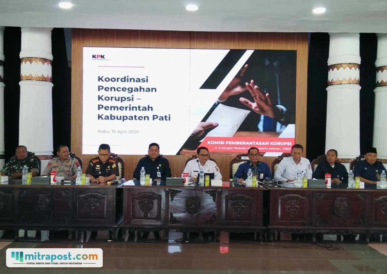 Foto : Ketua DPRD Kabupaten Pati menghadiri Sosialisasi Pemberantasan Korupsi di Pendopo Pati, Rabu (15/04/2026). (Sumber. Mitrapost.com/ Ilham)