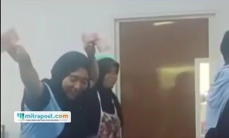 Viral Pegawai SPPG di Sumenep Karaoke dan Joget di Dapur / tangkap layar
