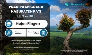 Jawa Tengah Termasuk Pati Berpotensi Akan Terselimuti Cuaca Hujan Ringan Menyeluruh