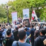 Foto : AMPB menggelar Demo di depan Polresta Pati. (Sumber. Mitrapost.com/ Ilham)