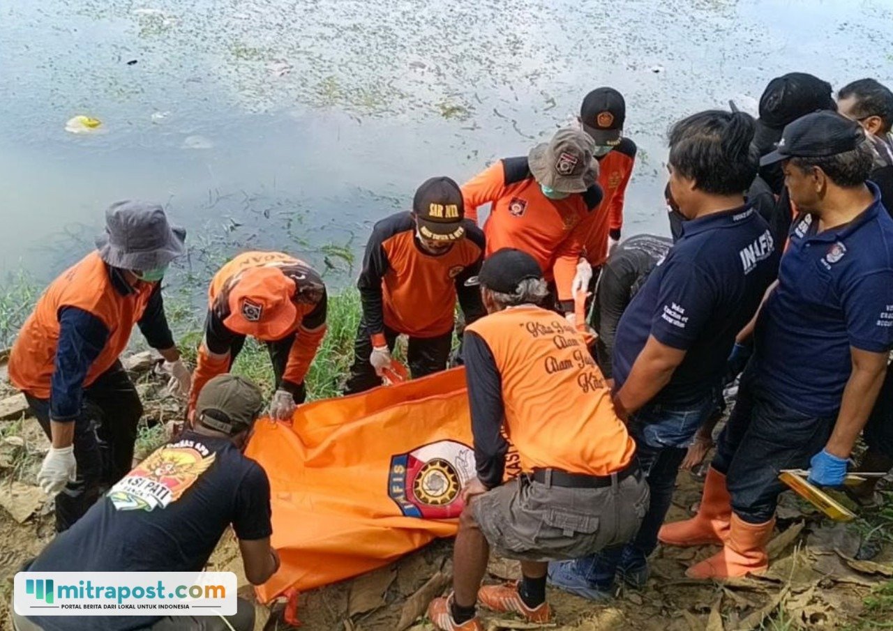 Sosok Mayat Laki-laki Tanpa Identitas Ditemukan di Embung Terpus Kayen Pati