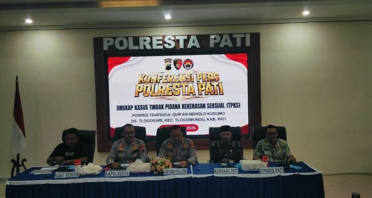 Foto : Konferensi Pers di Lantai II Polresta Pati. (Sumber. Mitrapost.com/ Ilham)