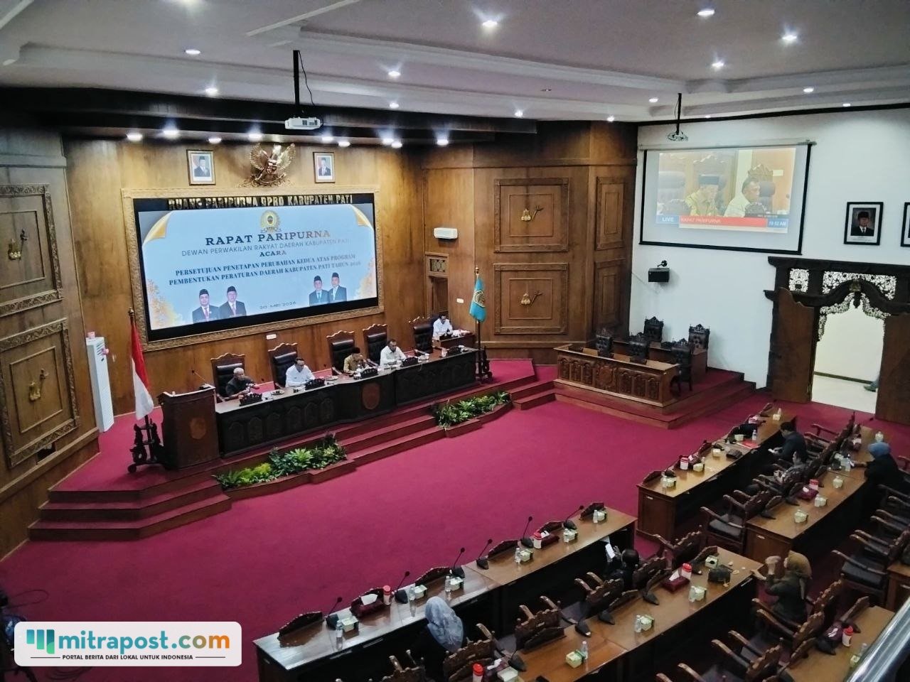 Foto : Rapat Paripurna di DPRD Kabupaten Pati. (Sumber. Mitrapost.com/ Ilham)