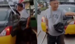 video-viral Pria Mengaku Polisi Terekam Kamera Mengamuk Sambil Bawa Samurai di Lapak Pedagang