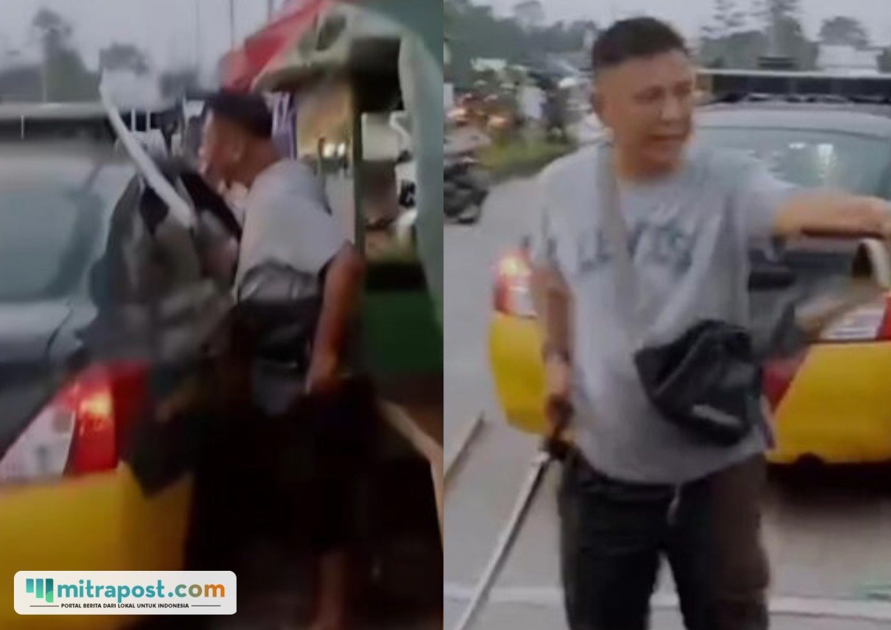 Pria Mengaku Polisi Terekam Kamera Mengamuk Sambil Bawa Samurai di Lapak Pedagang