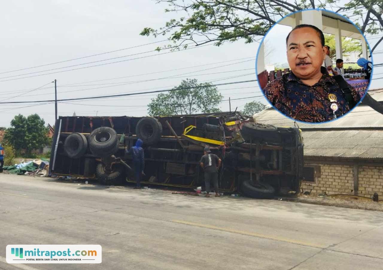 Foto : Kecelakaan truk di Jalan Pati-Rembang Kecamatan Batangan tahun 2024 lalu (Sumber. Mitrapost.com/ Ilham)