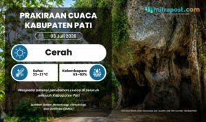 PRAKIRAAN CUACA 03 JULI 2026 Kabupaten Pati Berpotensi Terindikasi Cuaca Cerah Esok Hari di Seluruh Wilayah