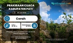 PRAKIRAAN CUACA 25 JULI 2026 Prediksi Cuaca Kabupaten Pati Akhir Pekan: Terindikasi Cerah Seluruh Wilayah