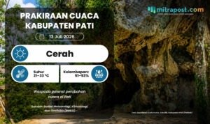 Prakiraan Cuaca Pati Senin Besok: Cerah dengan Suhu Capai 33 °C