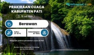 Prakiraan Cuaca Pati Jumat Besok: Berawan dengan Suhu Capai 31 °C