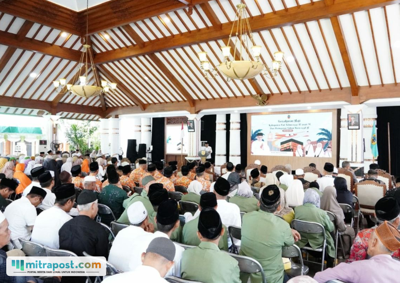 Foto : Tasyakuran jemaah haji Kabupaten Pati di Pendopo, Rabu (08/07/2026). (Dok. Humas Pemkab Pati)
