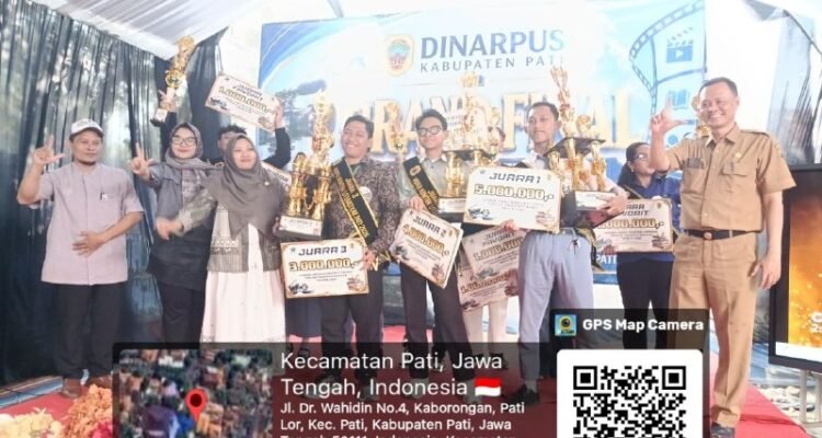 Foto : Jajaran pemenang lomba video konten literasi tingkat Kabupaten Pati. (Dok. Dinarpus Kabupaten Pati)