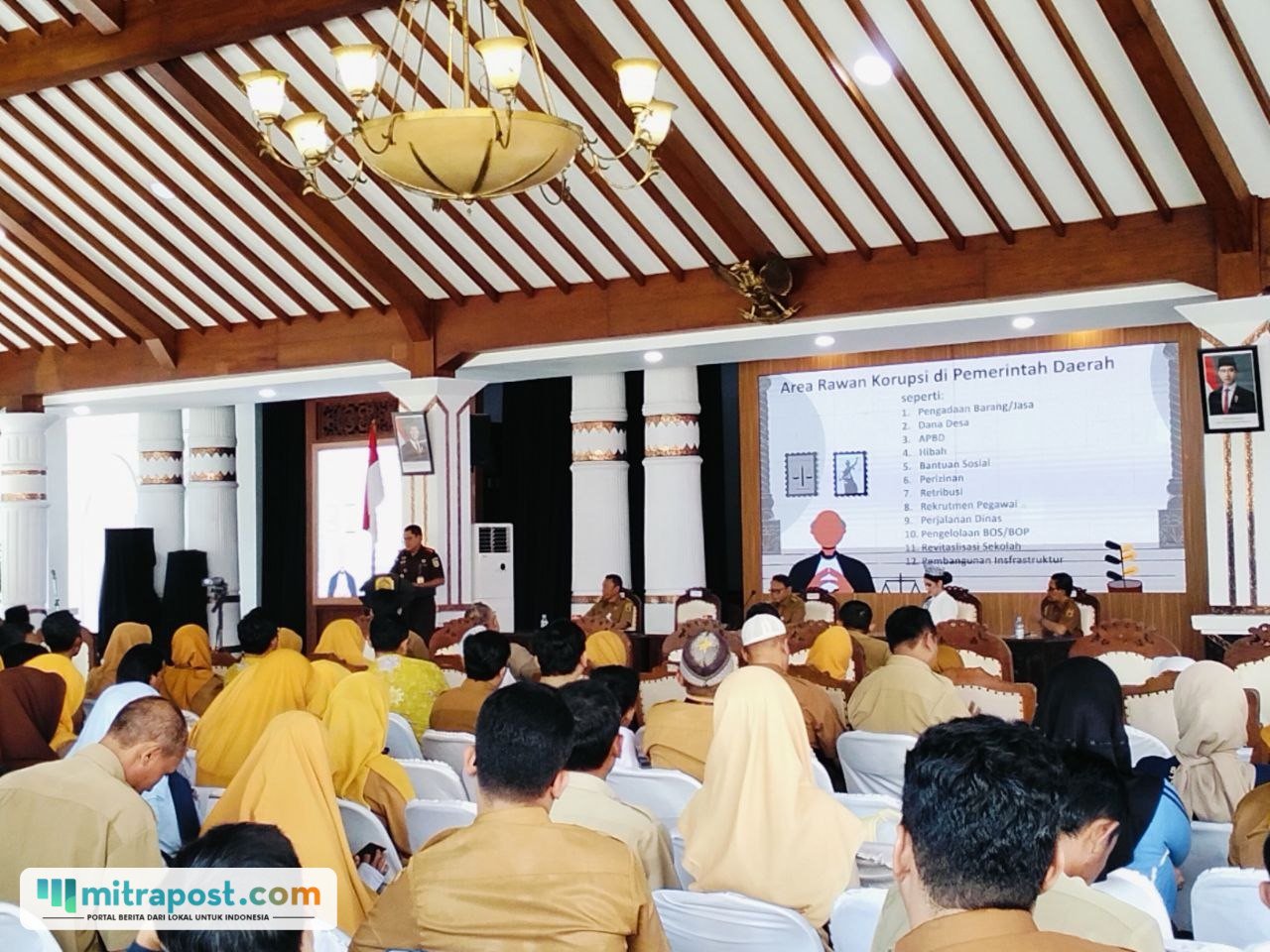 Foto : Pemkab Pati gelar sosialisasi anti korupsi di Pendopo Kabupaten Pati, Selasa (14/07/2026). (Sumber. Mitrapost.com/ Ilham)