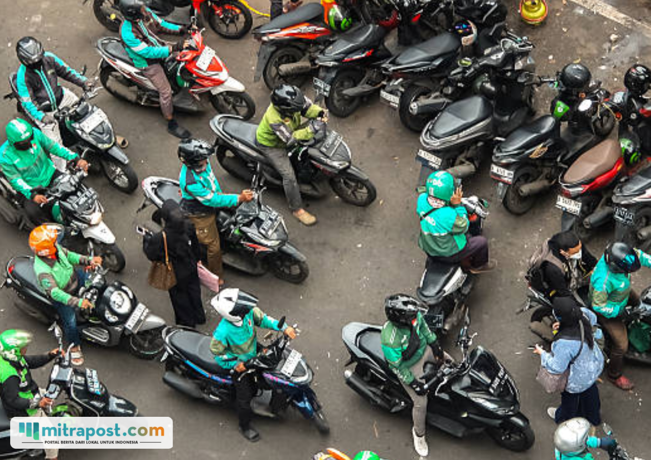 Ilustrasi driver ojol/istock Demo Monas