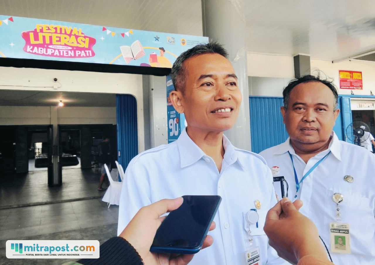 Foto : Kepala Dinas Kearsipan dan Perpustakaan (Dinarpus) Kabupaten Pati, Sukardi. (Sumber. Mitrapost.com/ Ilham) Donasi Buku