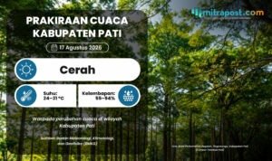 PRAKIRAAN CUACA 17 AGS Cuaca di Pati Saat HUT Kemerdekaan RI Esok Hari Diprediksi Cerah