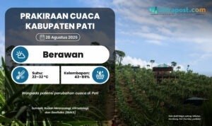 Prakiraan Cuaca Pati Jumat Besok: Berawan dengan Suhu Berkisar 22–32 °C