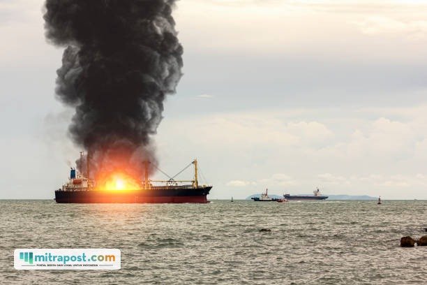 Ilustrasi kebakaran kapal/istock
