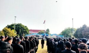 Foto : Upacara Hari Jadi Pati ke 703 Tahun di Alun-alun Simpang Lima Pati. (Sumber. Mitrapost.com/ Ilham)