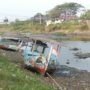 Foto : Kondisi Sungai Silugonggo di Desa Sugiharjo, Kecamatan Pati mengering. (Sumber. Mitrapost.com/ Ilham)