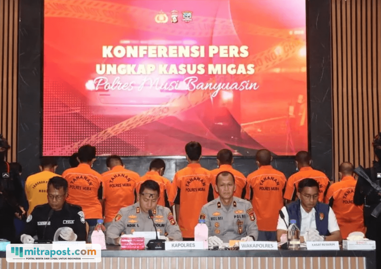 429.600 Liter Minyak Ilegal Disita, Polres Musi Banyuasin Tetapkan 22 Tersangka