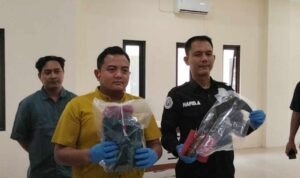 Foto : Konferensi Pers di lantai II Polresta Pati Ruang Sanika Satyawada. (Sumber. Mitrapost.com/ Ilham)