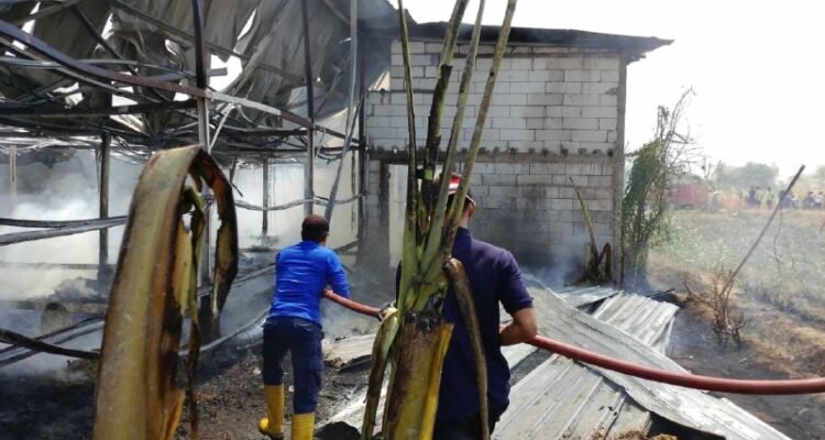 kebakaran-kayen Foto : Kebakaran kandang ayam di Desa Jimbaran, Kecamatan Kayen Kabupaten Pati. (Dok. Damkar Satpol PP Pati)