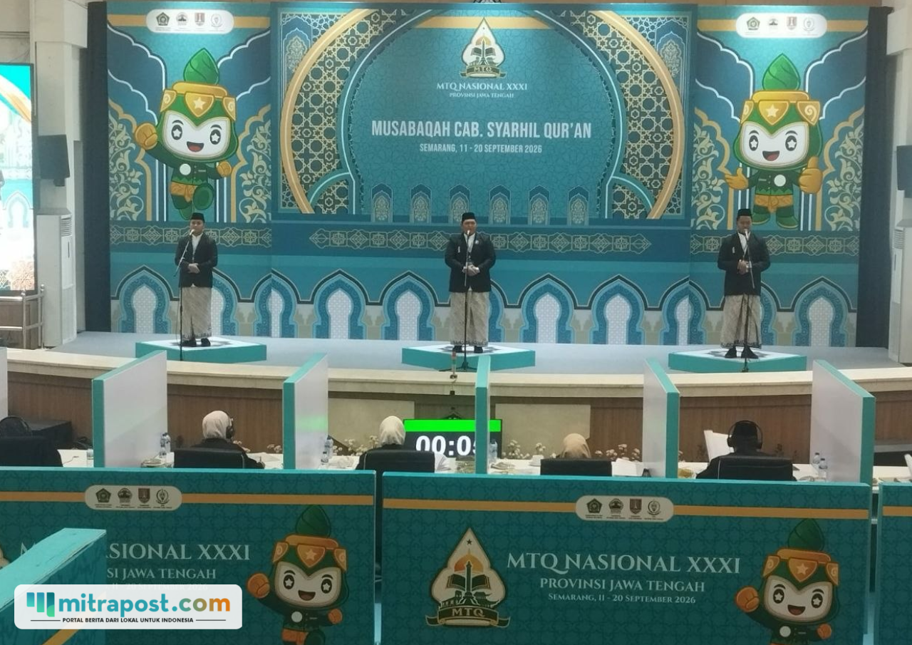 Foto : Kafilah asal Kabupaten Pati saat mengikuti ajang MTQ Tingkat Nasional di Kota Semarang. (Dok. Humas Kemenag Pati)