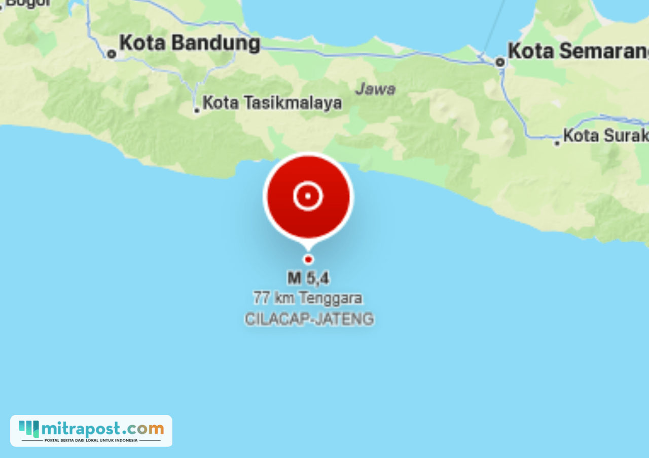 lokasi gempa bumi Cilacap/bmkg
