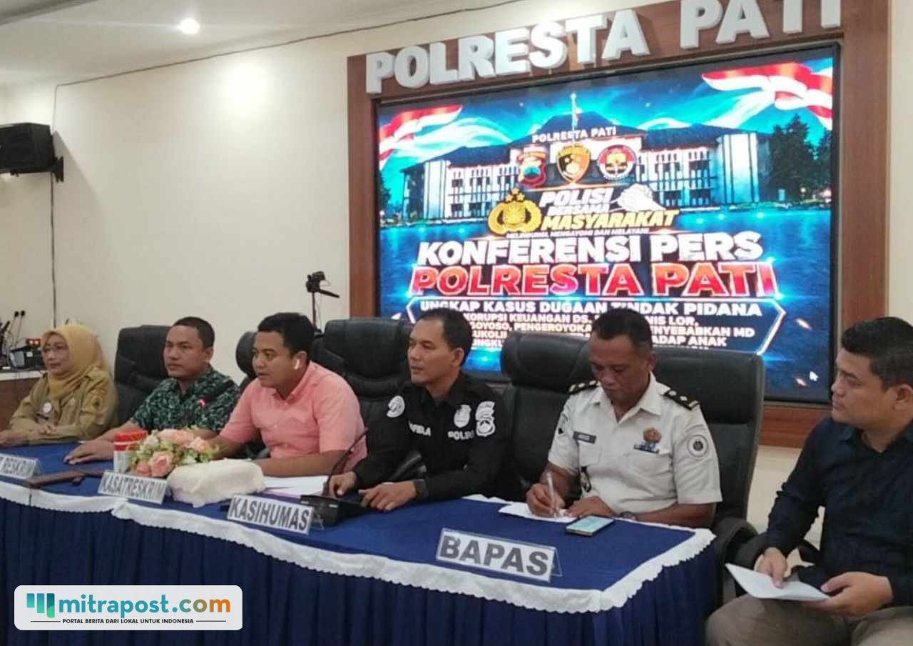 Foto : Konferensi Pers di Polresta Pati. (Sumber. Mitrapost.com/ Ilham) Foto : Konferensi Pers di Polresta Pati. (Sumber. Mitrapost.com/ Ilham)