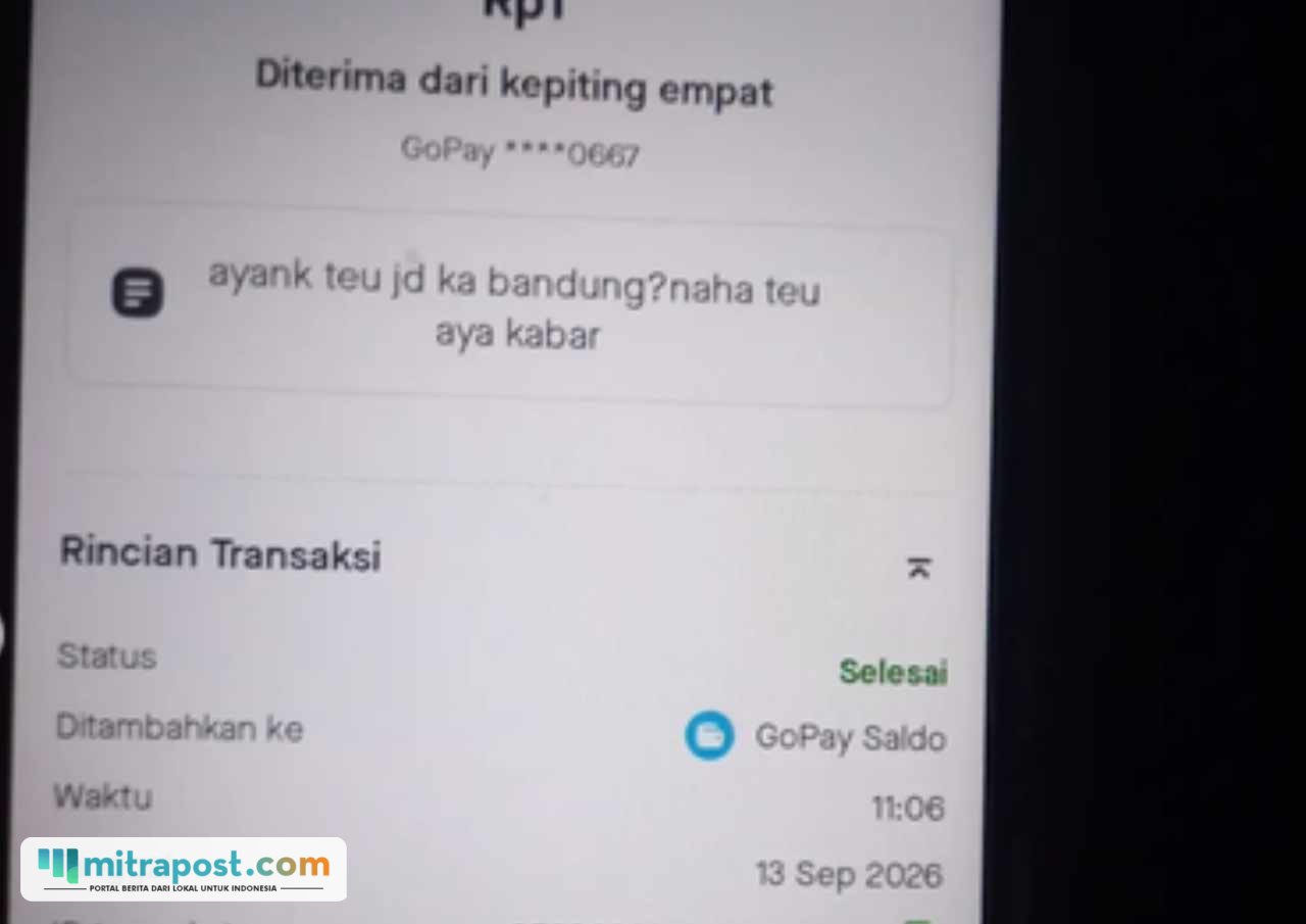 Viral Dugaan Perselingkuhan Lewat Transfer Rp1 di GoPay /tangkap layar