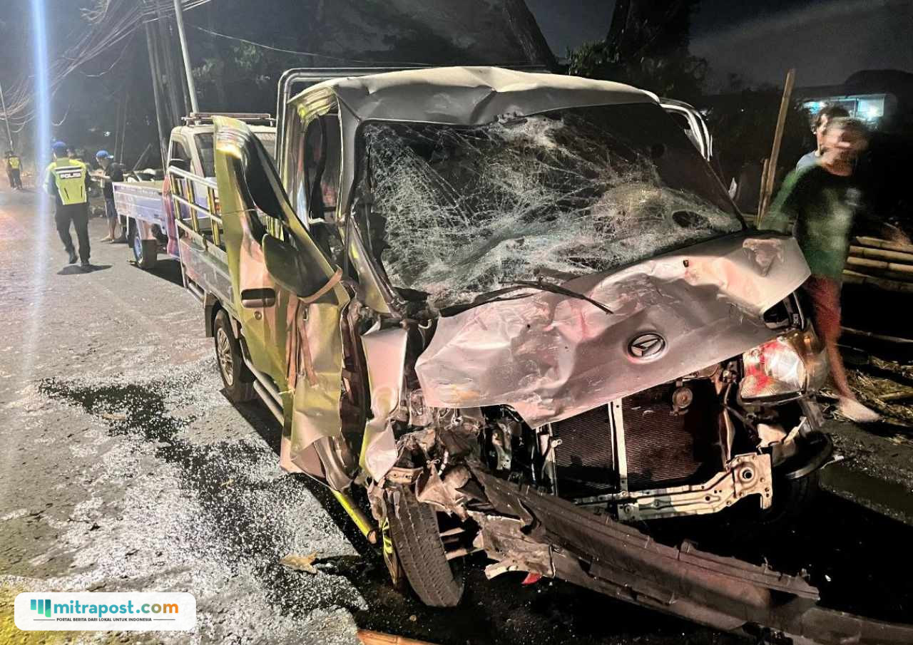 kecelakaan-di-pati Foto : Kondisi armada kecelakaan lalu lintas di Jalan Pati-Juwana tepat Desa Bumirejo. (Dok. Satlantas Polresta Pati)