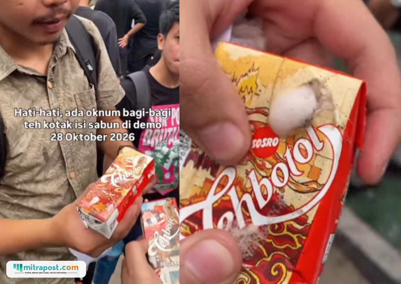 teh-berbusa Heboh Teh Kemasan Berbusa Dibagikan ke Massa Demo, Polda Metro Jaya Hingga Teh Botol Sosro Buka Suara